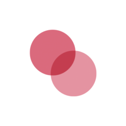 Two transparent red circles intercrossing