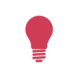 Lightbulb icon in red